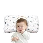 Adokoo ベビーまくら 向き癖防止枕 絶壁頭 斜頭 変形 猫背 寝姿を矯 正 頭の形が良くなる 男女兼用 汗とり 快眠 低反発ピロー 綿100% 無添加 寝ハゲ対策 通気まくら 【メーカー直営・１年保証付】