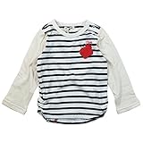 《春秋対応》 CHILD CHAMP(チャイルド チャンプ) 天竺先染めボーダーちょうちょアップリケ長袖Tシャツ 90cm/IV NO.C-86181102