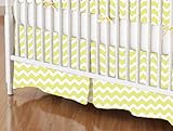 SheetWorld - MINI Crib Skirt (24 x 39) - Yellow Chevron Zigzag - Made In USA by sheetworld