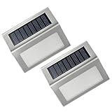 Qtuo　2個セット　ソーラー充電　壁掛け　LEDライト　自動点灯　お庭/玄関/ガーデンライト