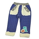 アンパンマン ケーブルニット風 キルト裾ボア ロングパンツ 男の子 女の子 Anpanman （ブルー90cm）
