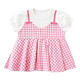 (チャックル) chuckle *スウィートガール*ギンガムチェック重ね着風半袖チュニック ピンク 80cm P3354-80-20