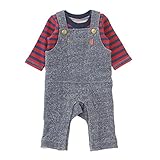 (チャックル) chuckle * ボンシュシュ * ボーダー Tシャツ & サロペット セット ネイビー 80cm P3185-80-32