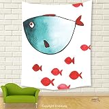 vipsung家インテリアタペストリー_ Ocean Animal Decor Tropical Fish Figures with Zebrasoma Anemonefish Dive Nemo A