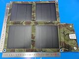 ＜アウトドア用防水　リュックにつける太陽電池　出力USB　5V　バッテリーなし＞430mm×350mm　5V2000mA 重さ400g　4枚　折畳み　迷彩＜psp-520＞