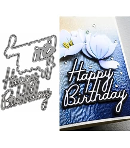 Amazon.co.jp: DzIxY Words Happy Birthday メタルカッティングダイス