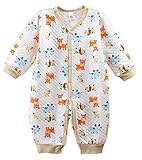 Plus Nao(プラスナオ) ベビー用 カバーオール ロンパース つなぎ 長袖 前開き スナップボタン 長ズボン キルティング パイピング 柄 可愛い 66 F