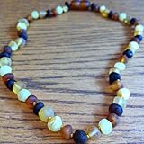 Baby Baltic Amber Teething Necklace - Raw Baroque - Multi-Color by Baltic Amber Teething Necklaces