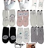 Yaobabymu 6 Pairs Infant Baby Girls Boys Toddler Socks Anti Slip Non Skid Cartoon Animal Walker Sock