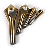 4 台の PC を備えた HSS Titanize 90 ° Crosshole 皿穴のバリ取り面取りドリルビットセットツール