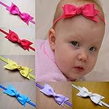 Domybest可愛いベビーヘアバンド　カチューシャ キッズ リボン 蝶結び 　サテン　弾力性ある 10色セット 新生児 赤ちゃん　髪飾り　ヘアアクセサリー 出産祝い 内祝い お宮参り 誕生日 100