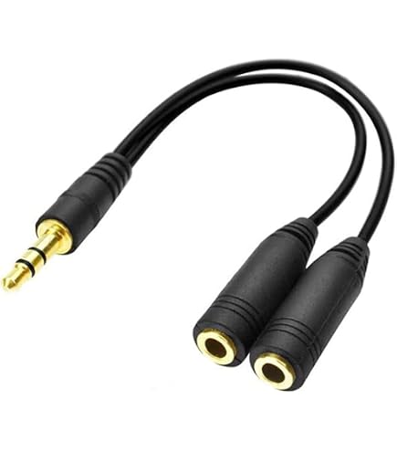 Amazon | 3.5mm AUXケーブル2分配 イヤホン分岐ケーブル イヤホン