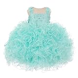 Rainkids Baby Girls Aquaビーズ付きカスケードフリルオーガンジー舞台ドレス12 – 24 m カラー: ブルー