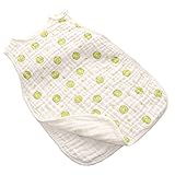 Petit Bella スリーパー 6重ガーゼ 赤ちゃん キッズ ベビー 夏 子供用 Muslin 100％綿 オーガニックコットン ボタン開閉式 プレゼント 出産祝い (L, レモン柄)