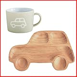 プチママン カー 車 お食事セット ウッドトレイ マグカップ セット お子様へのプレゼントにピッタリ！子供 キッズ 赤ちゃん ベビー プレゼント ギフト ウッドプレート 誕生日 出産祝い 木の食器 ト