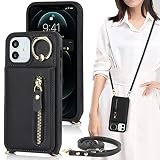 iPhone 12 / iPhone12 pro ケース 手帳型 上下開 ショルダー リング付きケース アイホン12 12pro リング付き リング iPhone12 iPhone12pro ケース iphone12スマホケース iphone12手帳型 アイフォン12pro アイホン12pro アイフォン12プロ アイフォン 12 12pro ケース 手帳ケース アイホン 12 ケース CASE アイフォン12 アイホン12プロ 12ぷろ 12プロ ケースカバー ポシェット 適用 【iCoverCase】 リング カードケース カード収納 スナップ式 横置き スタント 肩がけ 首掛け 斜め掛け ファスナー ストラップ付き ショルダーケース カード入れ カバー スマホケース 携帯カバー ブラック