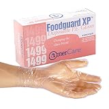 Amercare Foodguard HDPE使い捨て手袋、パウダーフリー、M、ケースの1000