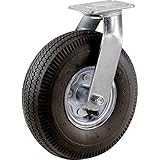 Shepherd Hardware 9796 10-Inch Pneumatic Caster Wheel, Swivel Plate, Steel Hub with Ball Bearings, 5