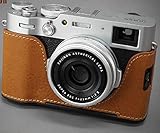 LIM'S 本革カメラハーフケース ダブテイルプレート内蔵 富士フイルム X100V ケース ブラウン