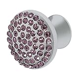 Wisdomストーン4212 ch-pu Vivacite 1 – 1 / 4 in。キャビネットノブ、ポリッシュクロームwithパープルクリスタル