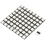 Akozon 1個 8x8 64ビットLEDモジュールLED開発モジュールボードWS2812 5050 RGB