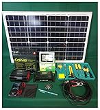 ソーラー発電キット ソーラーパネル 30W 1年保証付 バッテリー インバーター LED投光器 DIY工具セット