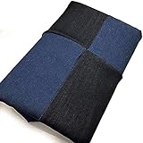 商品/マルチカバー/日本製/国産デニム/四つ割デザイン/カバー/四隅ハトメ付き【大判長方形/200×280cm】 青×黒/ソファカバー/こたつカバー/デニム