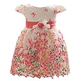 hibote 花柄　レース　可愛い　ガール　ズプリンセス　誕生日　ウェディング　パーティー　ダンス　発表会　ドレス ピンク 90cm