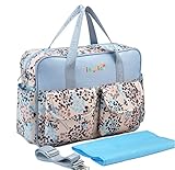 Happylifehere レディース マザーズバッグ おしゃれ トートバッグ ショルダーバッグ 大容量 防水 軽量 多機能 オムツ替えシート ショルダーストラップ セット 便利 E