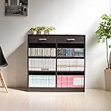 【限定セール】本棚 収納棚 書棚 本収納 壁面収納 ディスプレイラック 木製シェルフ 多目的収納ラック マルチラック 幅90cm 高さ90cm ブラウン CPB013BR