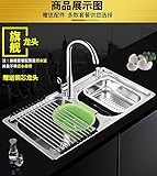 304ステンレススチールキッチンシンク2タンク統合された厚手の手洗い洗面器パッケージLu 4283 (色 : A)