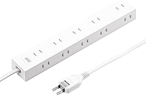 サンワサプライ(Sanwa Supply) 電源タップ 10個口・2P (1m) たくさん挿せるレイアウト 強力ネオジムマグネット ほこりシャッター スイングプラグ ホワイト TAP-2210-1W