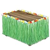 Beistleクラブパック人工グリーンラフィア表Skirting withシルクフラワーEdging、ボックスには6スカート