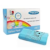 Mom Easy Tie Handle Extra Large Super Smooth Soft Diaper Sacks 200 Counts Easy-Tie Thick Diaper Bags