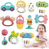 Qizebaby 赤ちゃんのおもちゃ がらがらのおもちゃ 12PCSの歯のおもちゃ 新生児用プレイセット 知育 おしゃぶり＆ラトル ベビー 6ヶ月 3ヶ月 0歳 1歳 2歳 赤ちゃん 新生児 幼児 男の子 女の子 出産お祝い 誕生日 クリスマス プレ