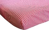 Suncrest Fetch the Engine Boy's Cotbed / Toddler Bed Fitted Sheet (140 x 70cm, Red and white gingham