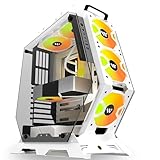 KEDIERS C570 PCケース ATX ミドルタワー PWM ARGBファンを5基搭載 強化ガラス (W570)