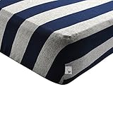 Burt's Bees Baby Bold Stripe Organic Fitted Crib Sheet, Blueberry by Burt's Bees Baby
