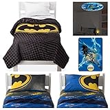 DC Comics Batman Complete Bedding Comforter Set with Plush Blanket and Night Light - Twin [並行輸入品]