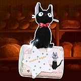 魔女の宅急便 ジジ 1段のオムツロールケーキ★　おすましジジと選べるタオル【名入れ刺繍可能】 (パンパースパンツＬサイズ, ミニタオル「アベニュー」)