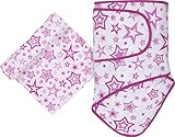MiracleWare Muslin Swaddle Blanket and Miracle Blanket Set Radiant Orchid Stars [並行輸入品]