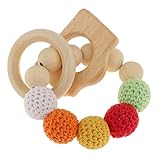 B Blesiya 全4種 編みビーズ　ブレスレット　ティースリング　赤ちゃん　哺乳おもちゃ　つかむ鍛え - ＃1