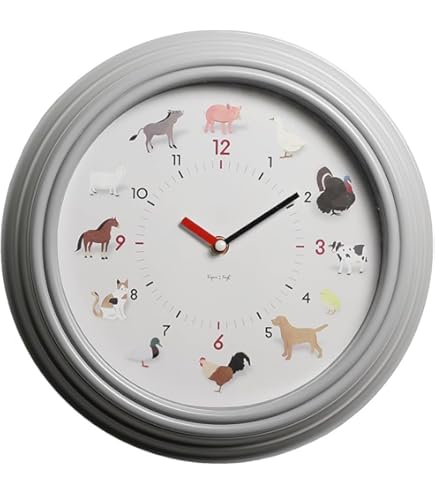 KOOKOOキッズワールド 黄色 動物の声が聞ける 掛け時計 子供部屋に最適 Amazon.co.jp: KOOKOOキッズワールド 黄色 動物の声が聞ける