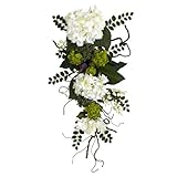 Nearly Natural 28" Hydrangea Teardrop White