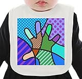 Pop Art Hand ネクタイを有する有機ビブ Medium