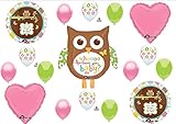 Whoo Loves You Baby Shower Girl Balloons Decorations Supplies [並行輸入品]