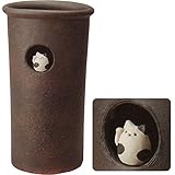 信楽焼　しがらき物語　小窓まねき猫傘立（全高45.5cm×全幅26cm）