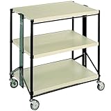 【オフィスで活躍! たためるワゴンカート】折りたたみ式三段ワゴンカート「シャリエ」F-T3-A| 花岡車輌 F-T3-A