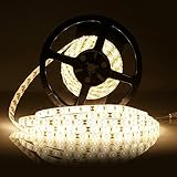 LEDMO SMD5630 LED Strip, 16.4Ft, 300LEDs Warm White 3000K, DC12V Waterproof IP65, 25LM/LED, 2 times 