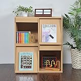 『スタッキングフラップ ボックス2P2個組(fr-052×2)』【JKP】ナチュラル(#9898616)サイズ：幅72×奥行39(フラップ46)×高さ42cm【キューブボックス キューブBOX カラーボックス 収納家具 カラーボックス】